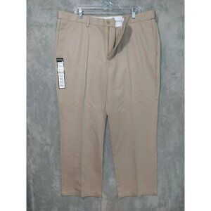 Haggar Pants Mens 40x30 Beige Work To Weekend Khaki Classic Fit Flat Front